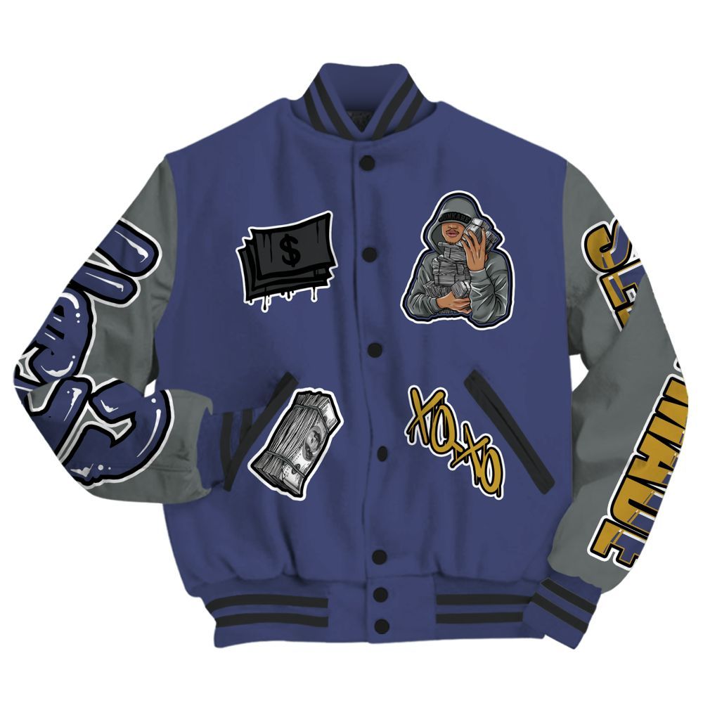 Varsity Jacket To Match Lakeshow 4s - Selfmade Unique All Over Print