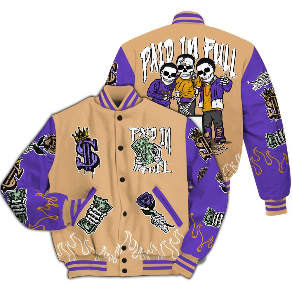 Varsity Jacket To Match SE Afrobeats 7s - Fire Everybody Paid In All Over Print