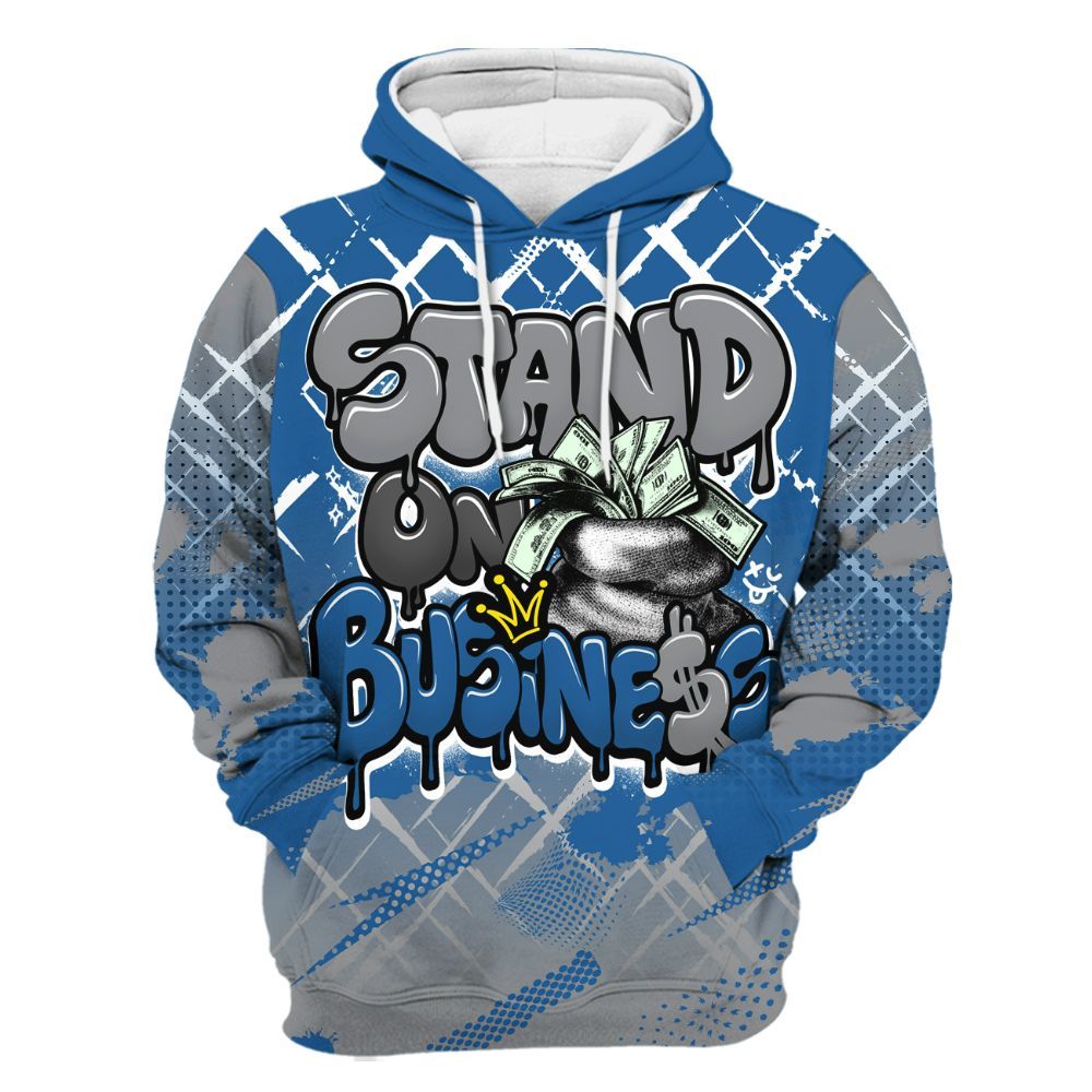 Hoodie To Match French Blue 13s - Halftone Stand Business Dripping All Over Print