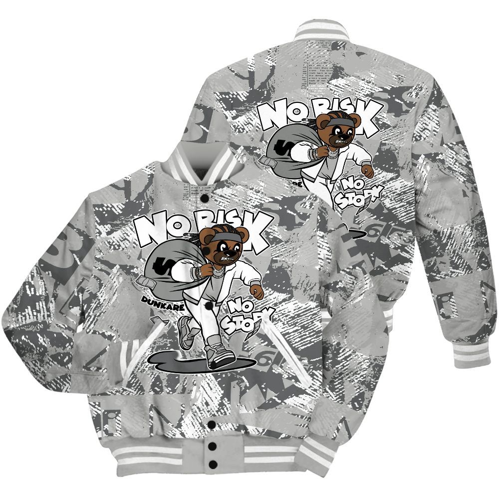 Varsity Jacket To Match Paris Cement Grey 4s Shirt - Certain Bear Abstract Graffiti All Over Print