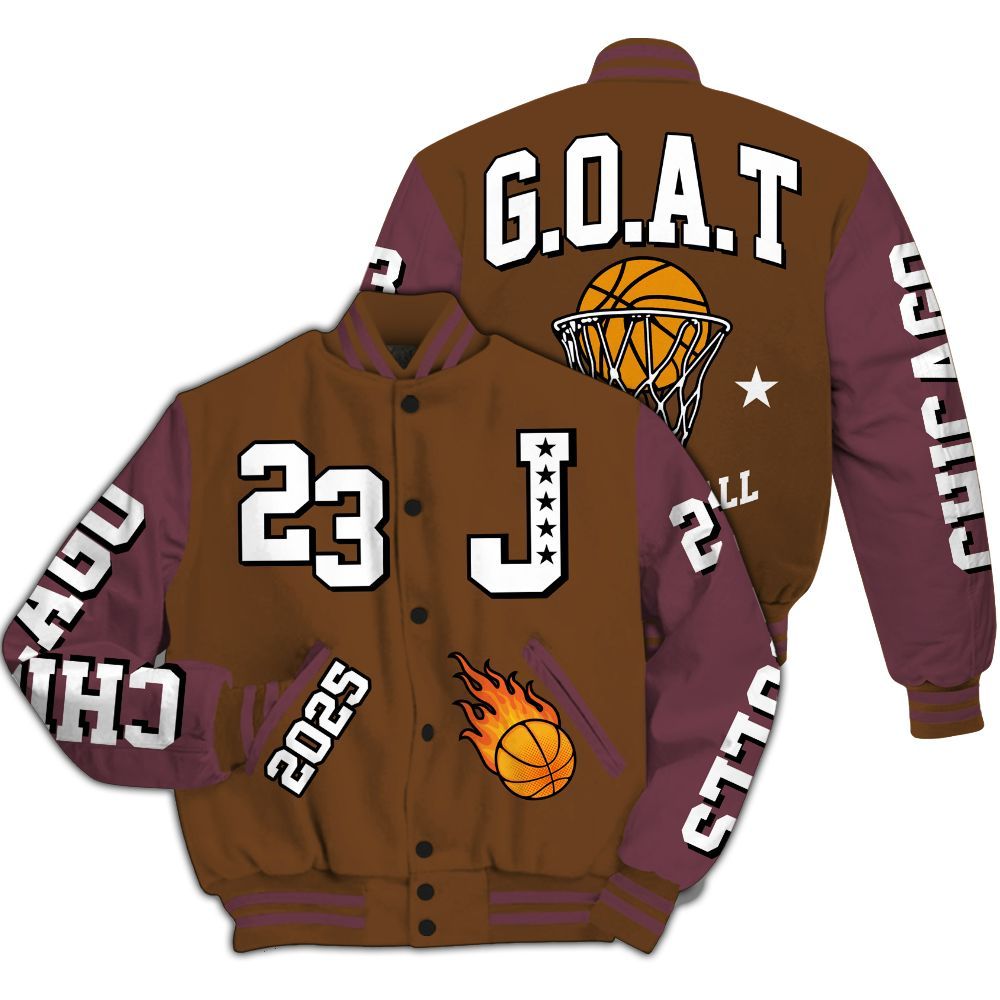 Varsity Jacket To Match Archaeo Brown 3s - Chicago 23 Basketball All Over Print