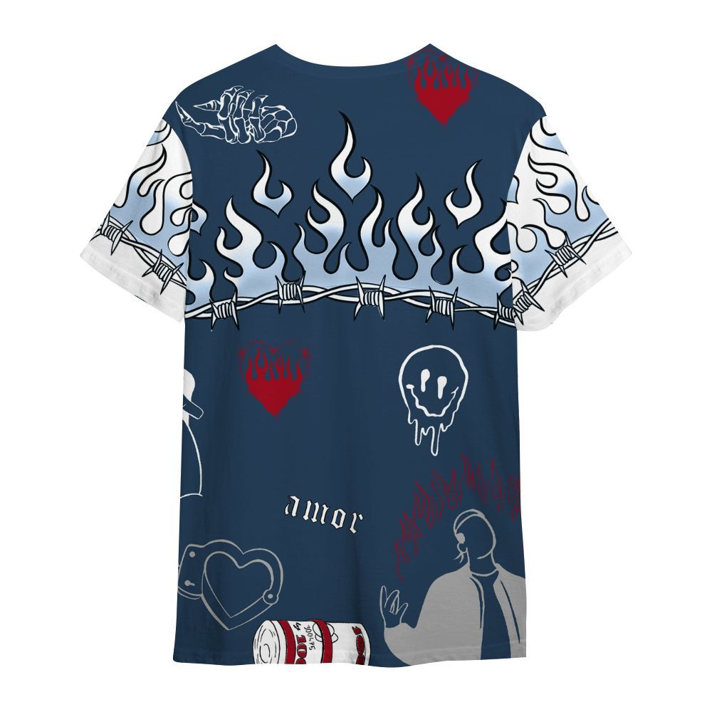 Shirt To Match Retro French Blue 2025 12s - Snake Trust No One All Over Print