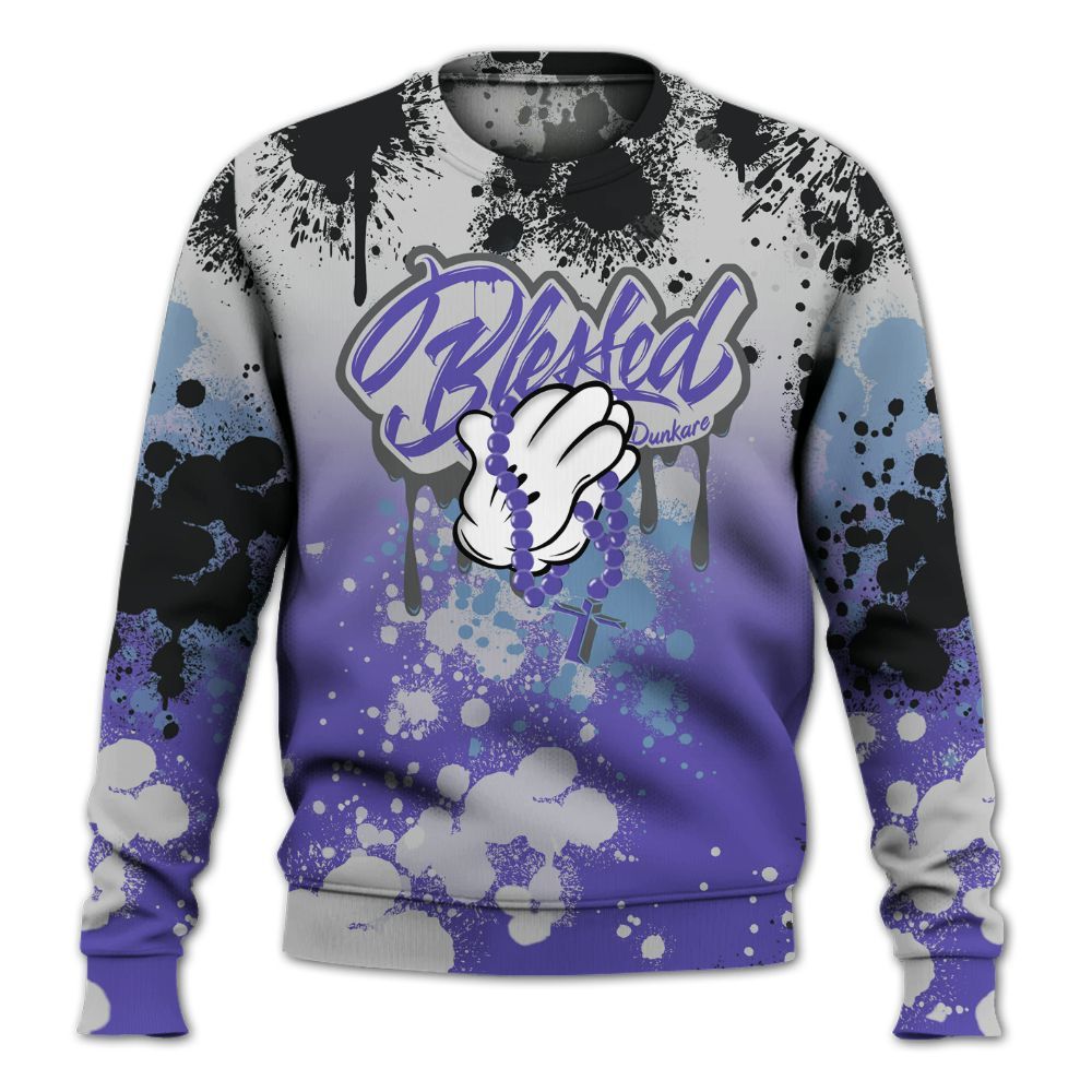 Sweatshirt To Match Retro Concord 5s - God Blessed Ink Drip All Over Print