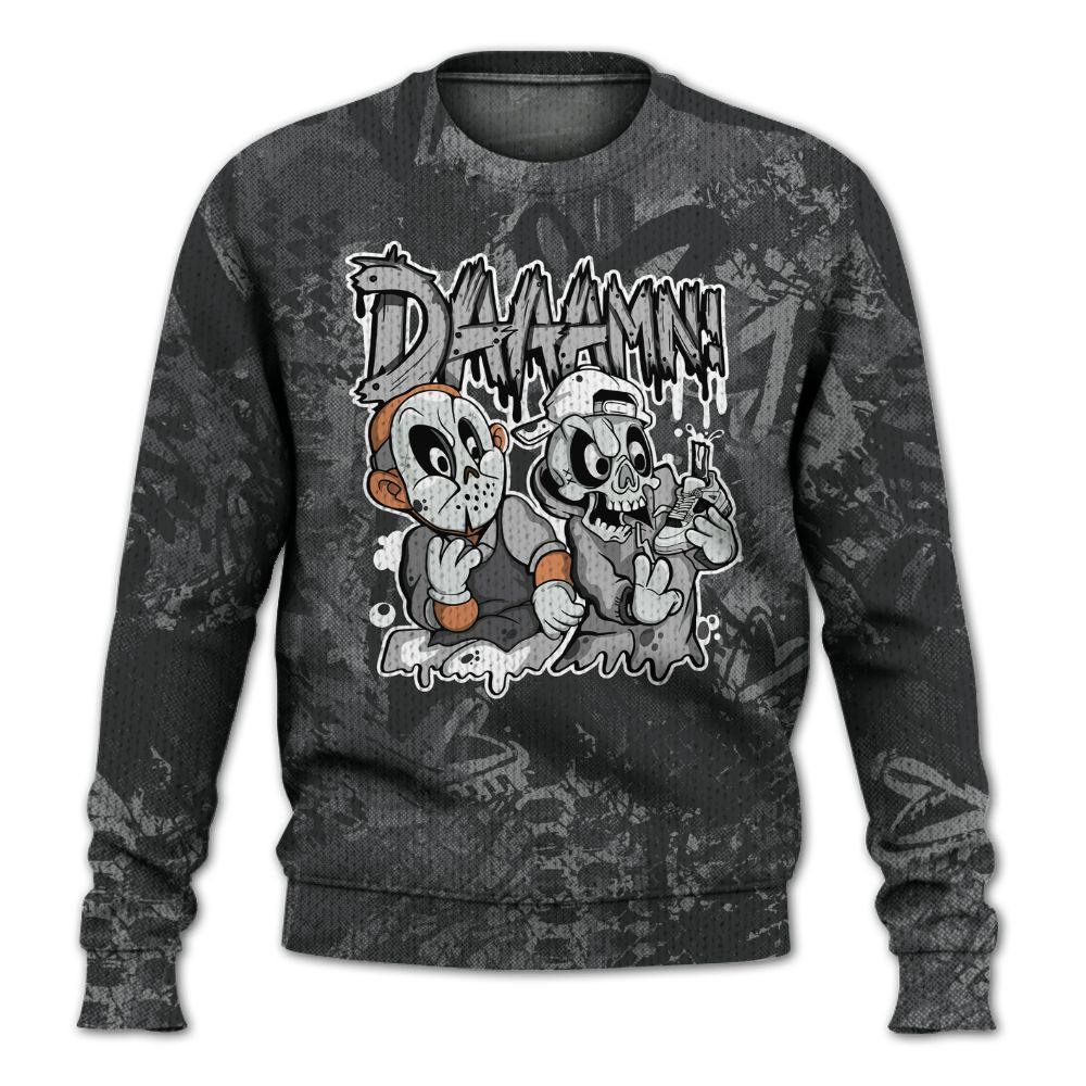 Knitted Sweater To Match White Thunder 4s - Damn Shoe Graphic Heart Grunge