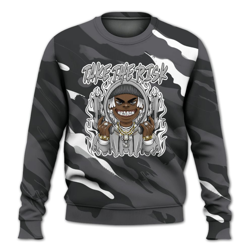 Sweatshirt To Match White Thunder 4s - Take The Risk Colored All Over Print