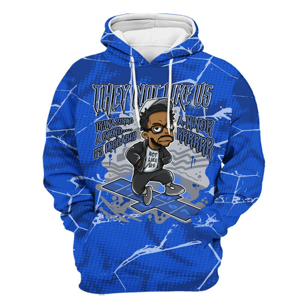 Hoodie To Match Air Foamposite One Royal - Hopscotch Dislike Us Graphic Crack All Over Print