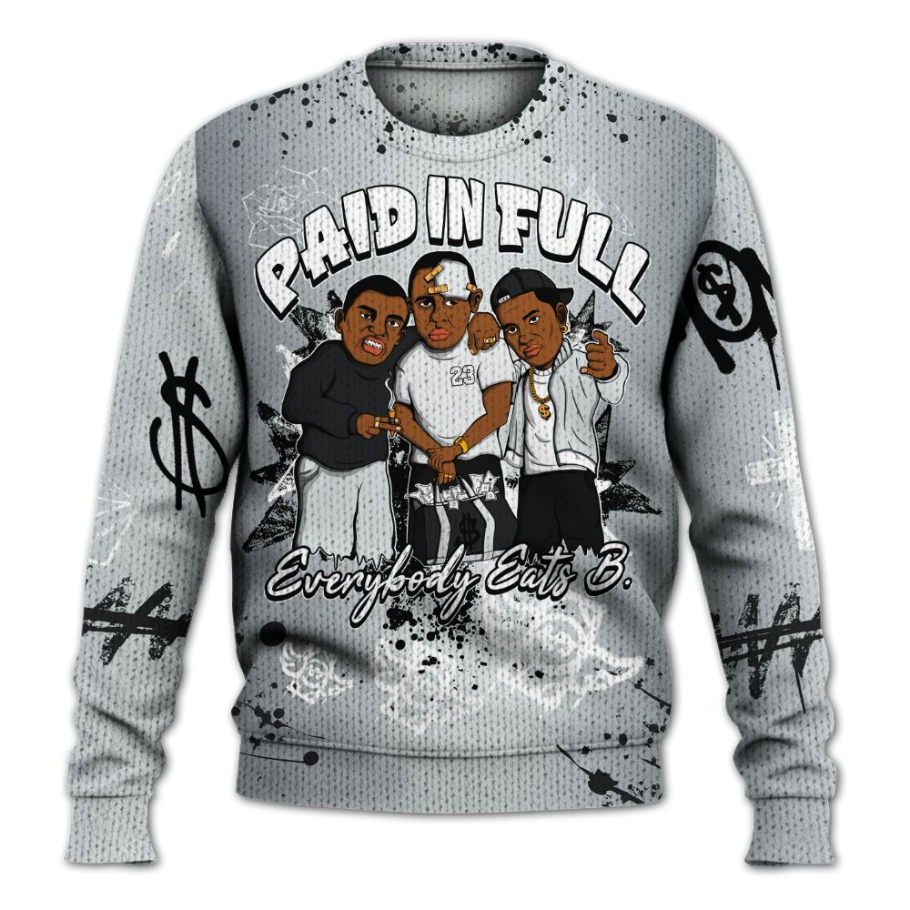 Sweater To Match Cap And Gown 6s - Everybody Paid In Full Crayon Graphic