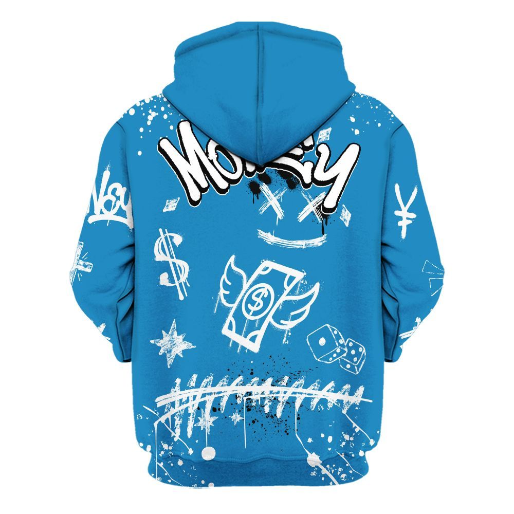 Hoodie To Match Retro University Blue 9s - Everybody Paid In Full Crayon All Over Print