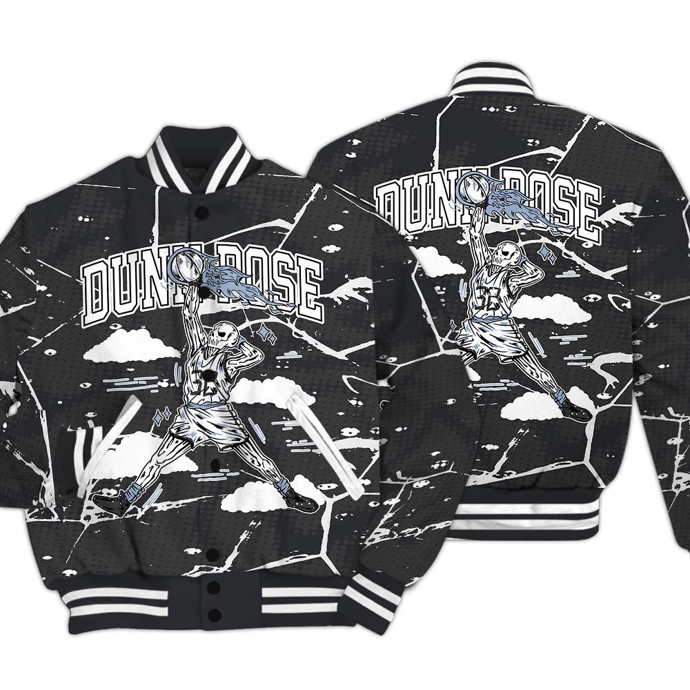 Varsity Jacket To Match Reverse Black White 6s - Pose Skeleton Crack Varsity Jacket Unisex