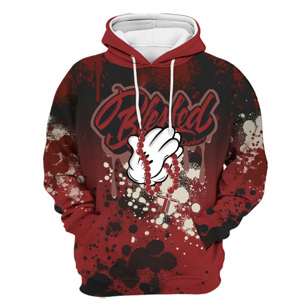 Hoodie To Match High 85 Bred 1s - God Blessed Ink Drip All Over Print