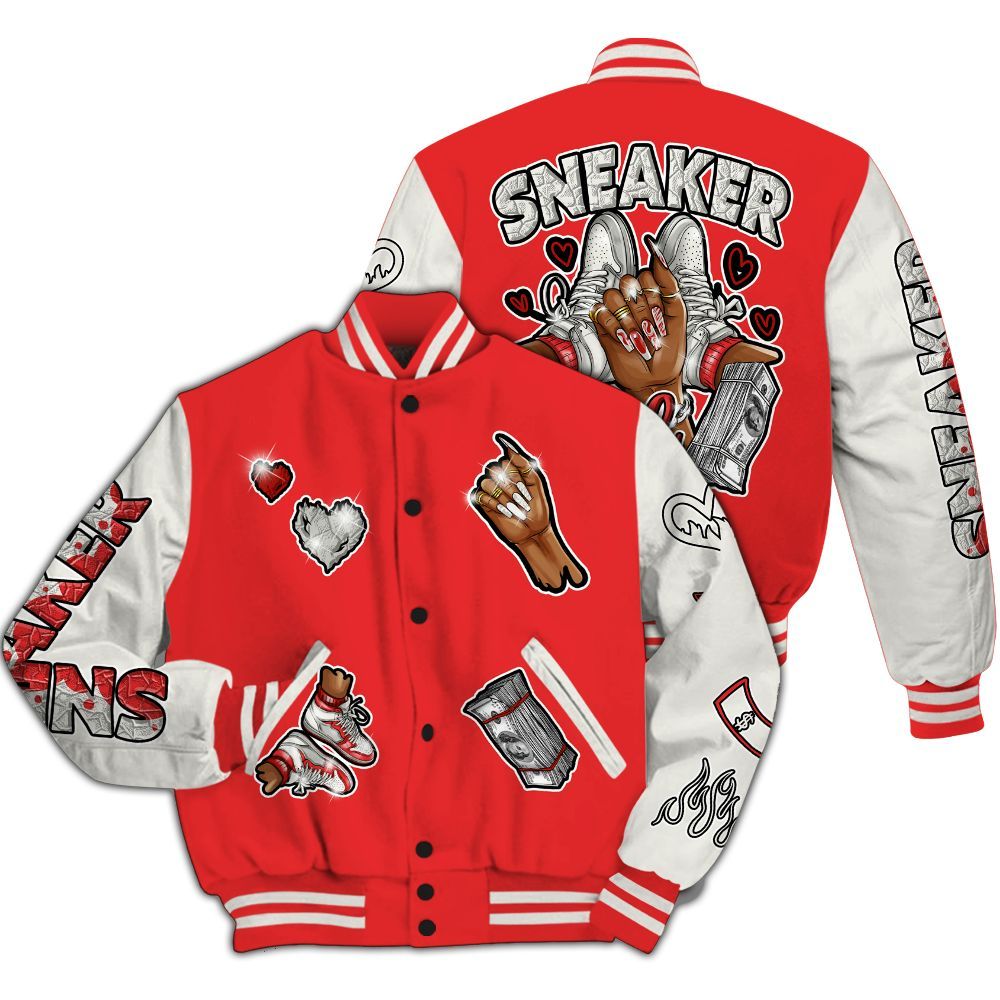 Varsity Jacket To Match Air Max 1 Jacquemus Red - Sneakerz Girlz All Over Print
