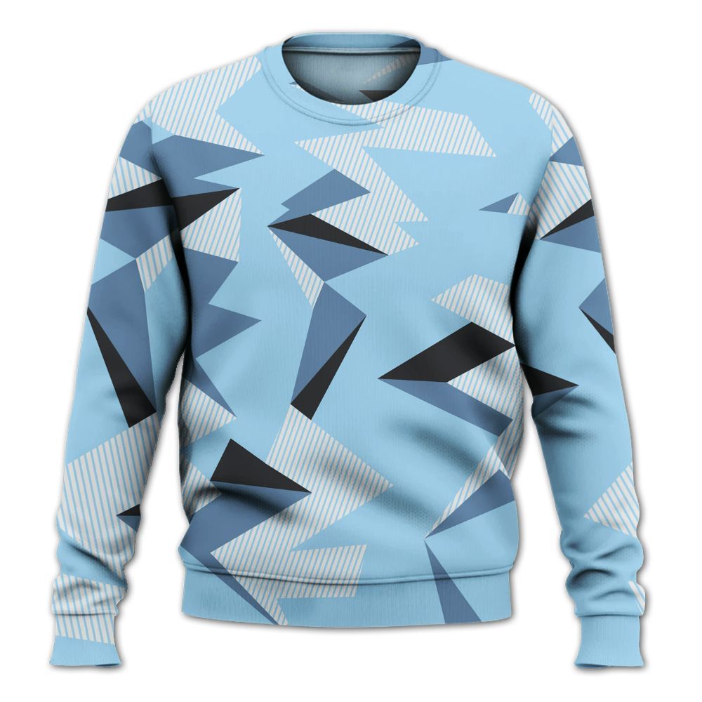 Sweatshirt To Match Legend Blue 11s - Geometric Camouflage Pattern All Over Print