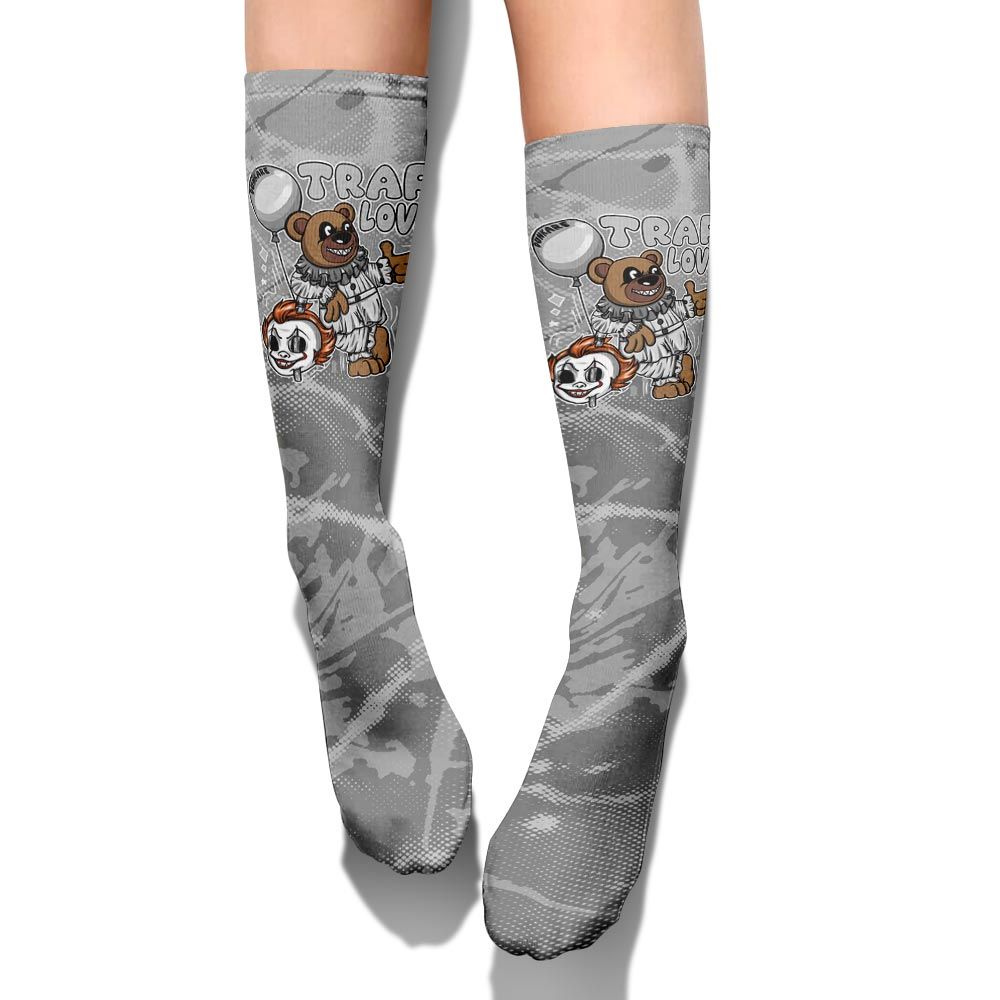 Sock To Match Black Wolf Grey 12s - Trap Loves Bear Profound