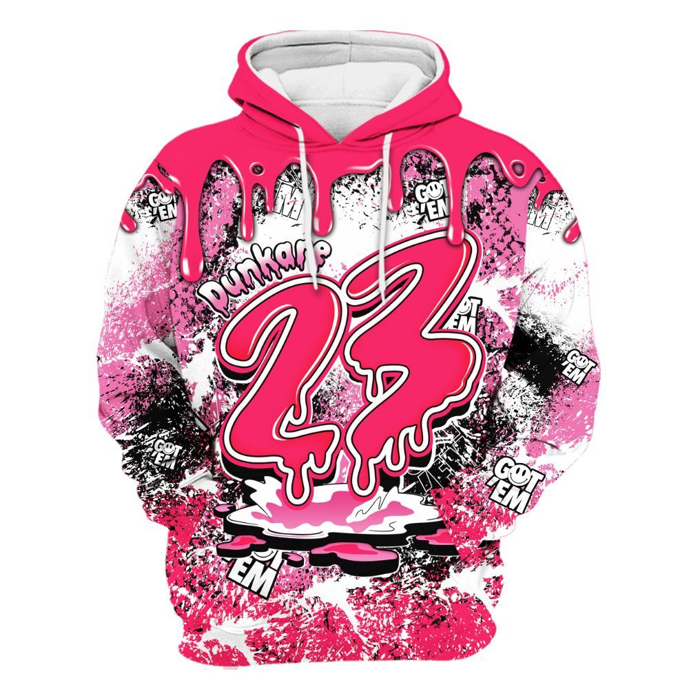 Hoodie To Match Air VaporMax Plus Triple Pink - Dripping 23 Drip All Over Print