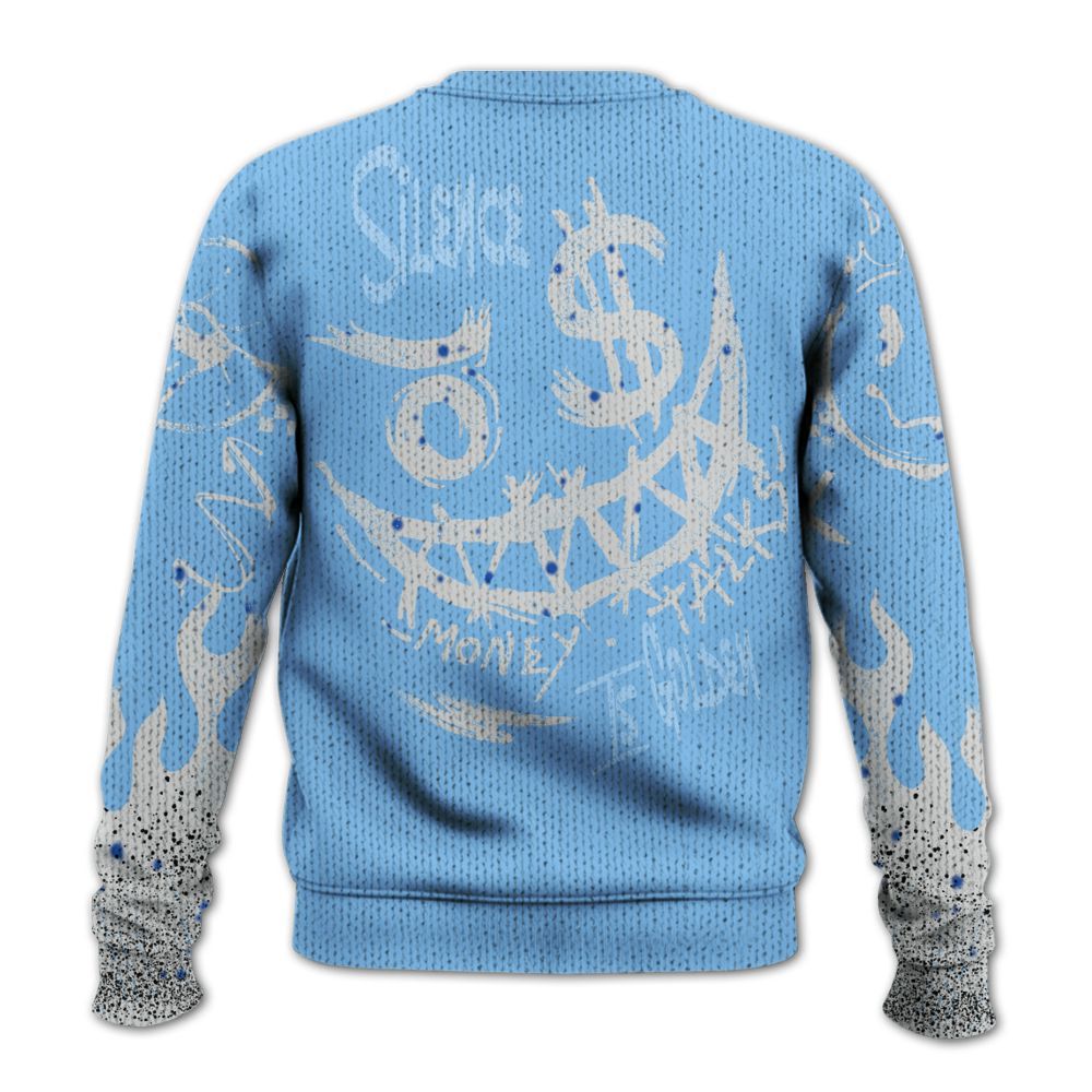 Knitted Sweater To Match University Blue 5s - Mouth Burning Street Style