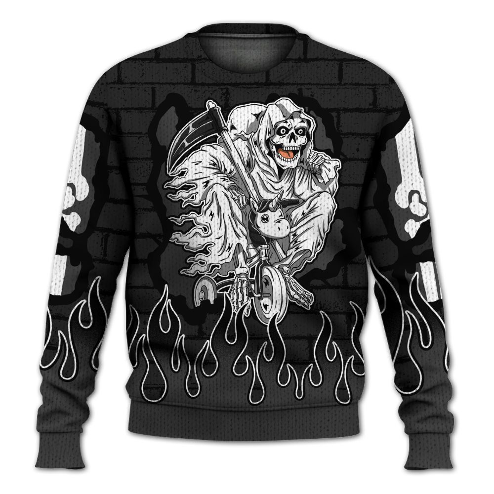 Knitted Sweater To Match Black Cat NET 4s - Self Make Skeleton Crashed