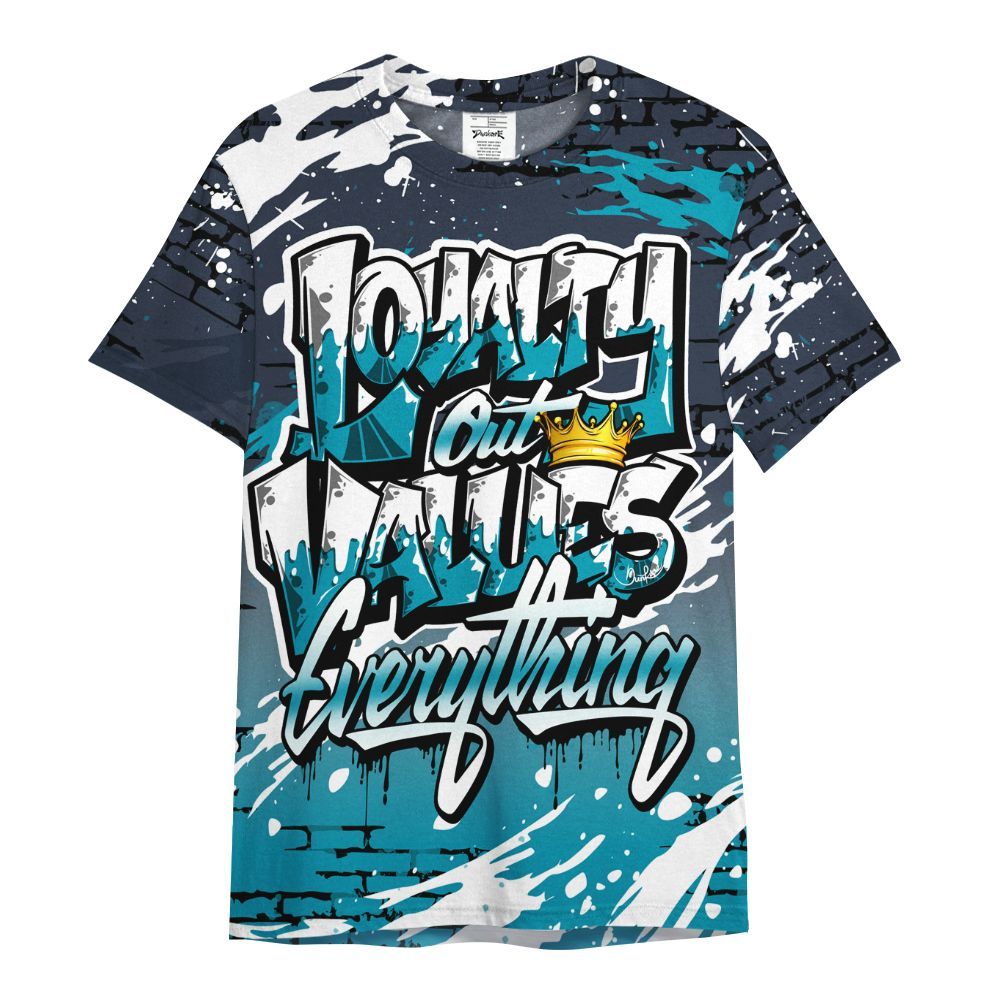 Shirt To Match Retro Obsidian 13s - Values Of Loyalty Drip All Over Print