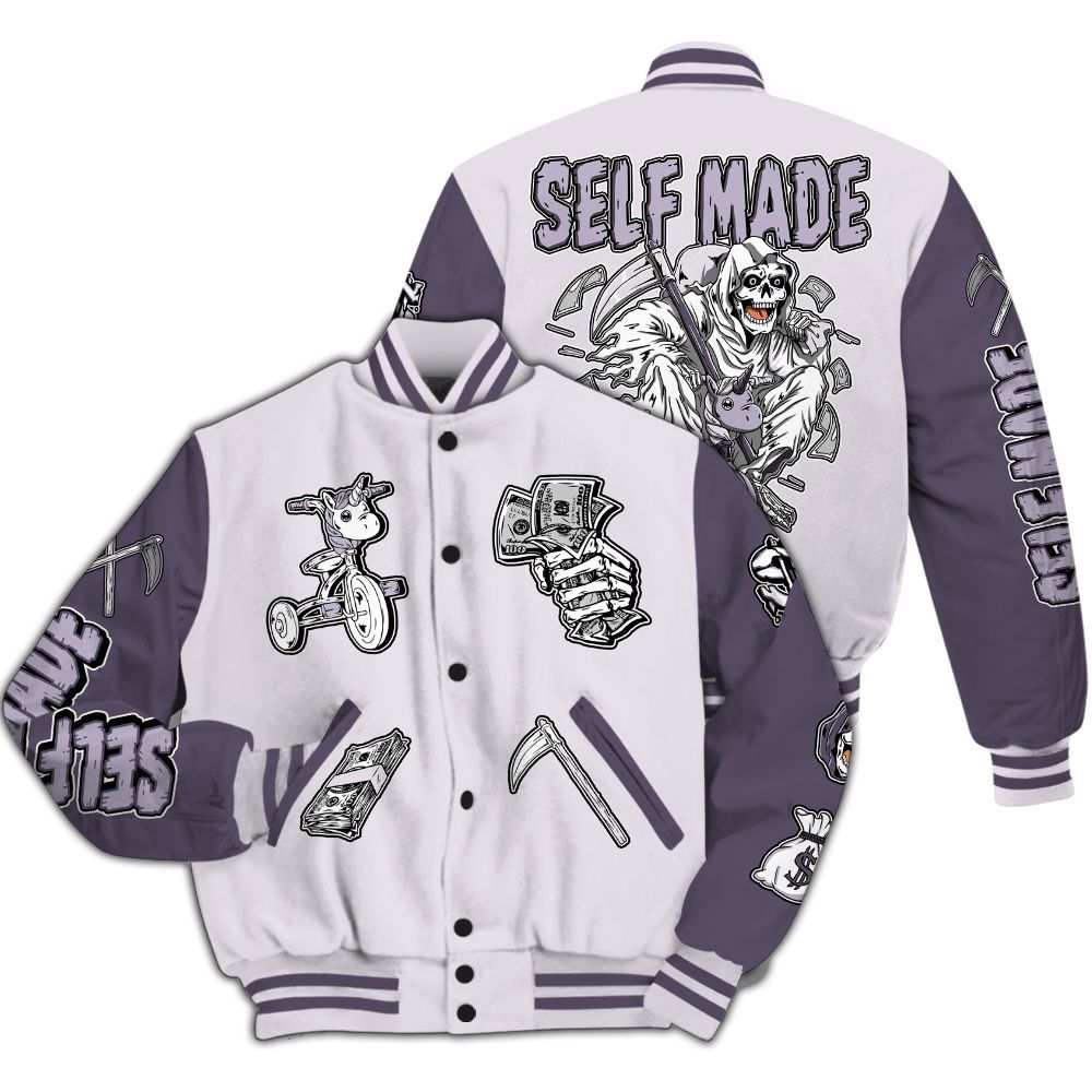 Varsity Jacket To Match Book 1 Lilac Bloom - Self Make Skeleton All Over Print