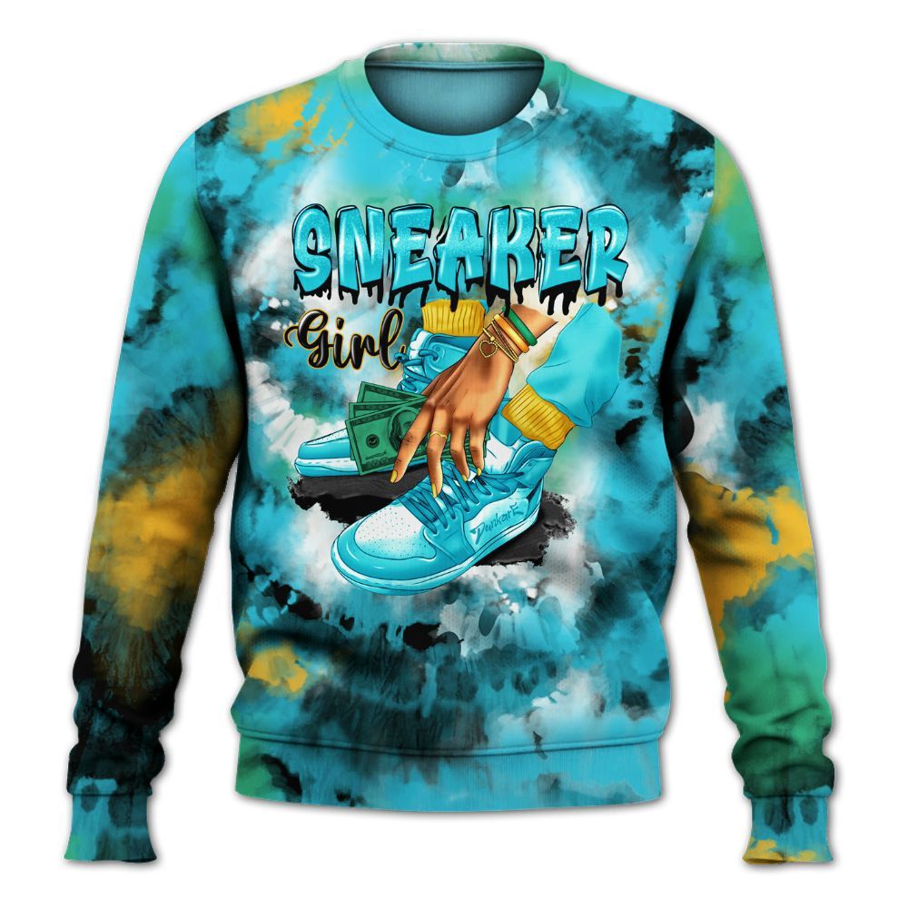 Sweatshirt To Match Dunk Chunky Dunky - SNEAKER Girl Money Drip Tie Dye All Over Print
