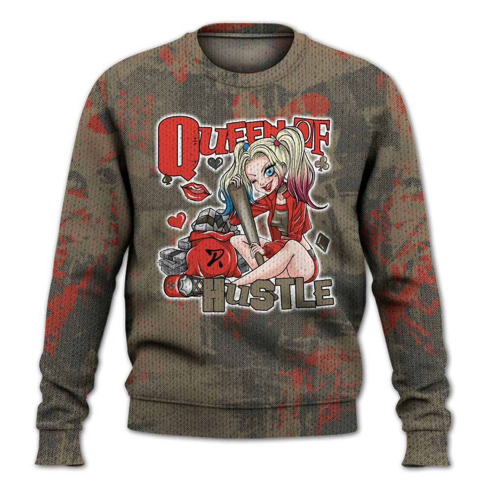 Knitted Sweater To Match Olive 9s - Hustles Quiinn Heart Grunge