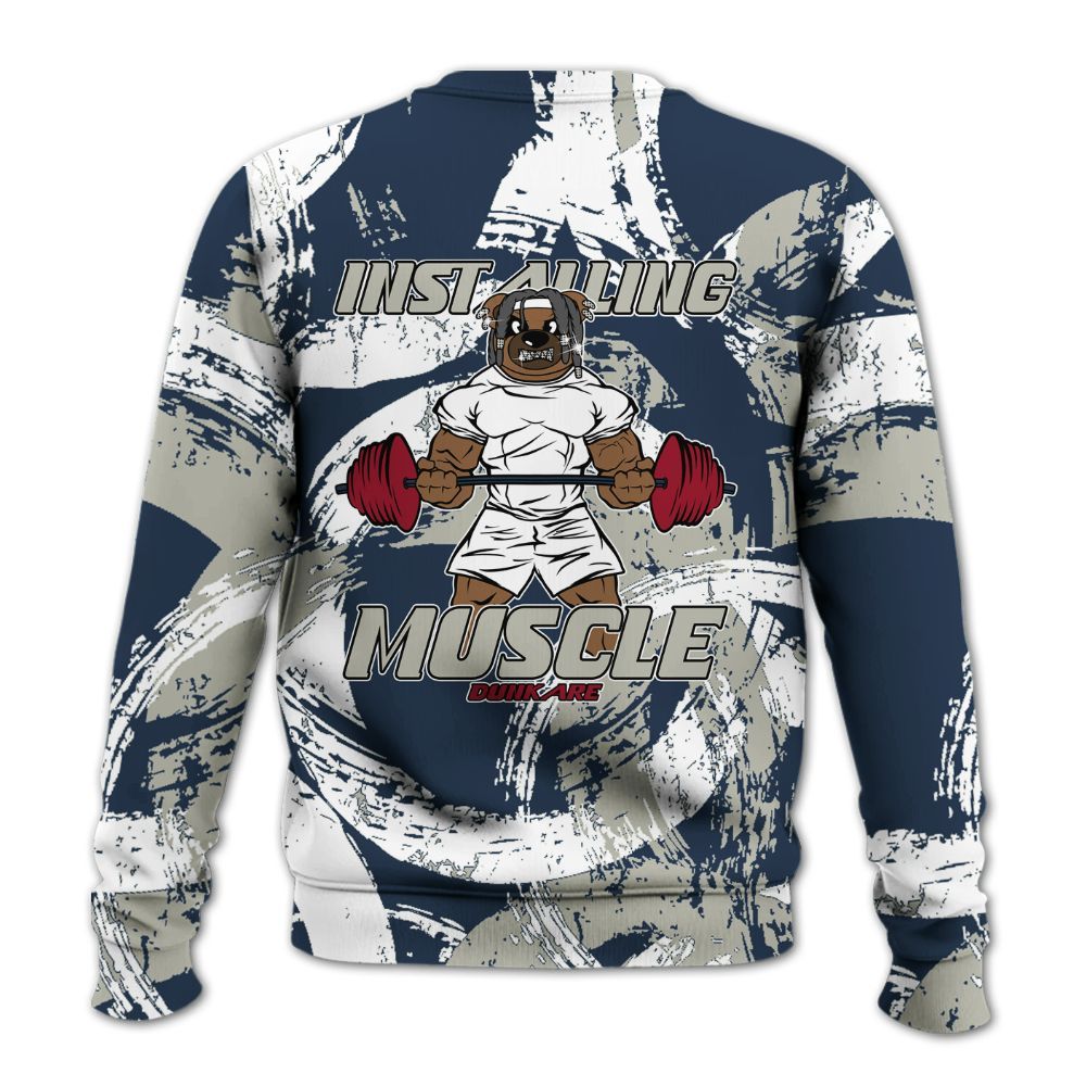 Sweatshirt To Match Navy Blue 2024 6s - Installing Muscle Bear Circle Slpash All Over Print