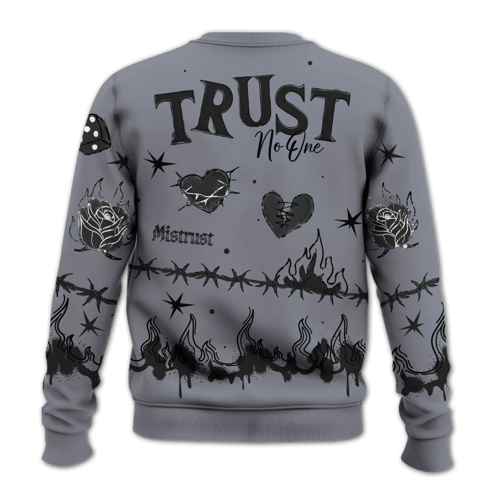 Sweatshirt To Match Retro Black Flint 13s - Trust No One Snake-Bite Doodle Crayon All Over Print