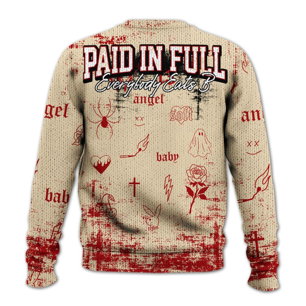 Knitted Sweater To Match Dunk Low Strawberry Waffle - Paid In Full Money