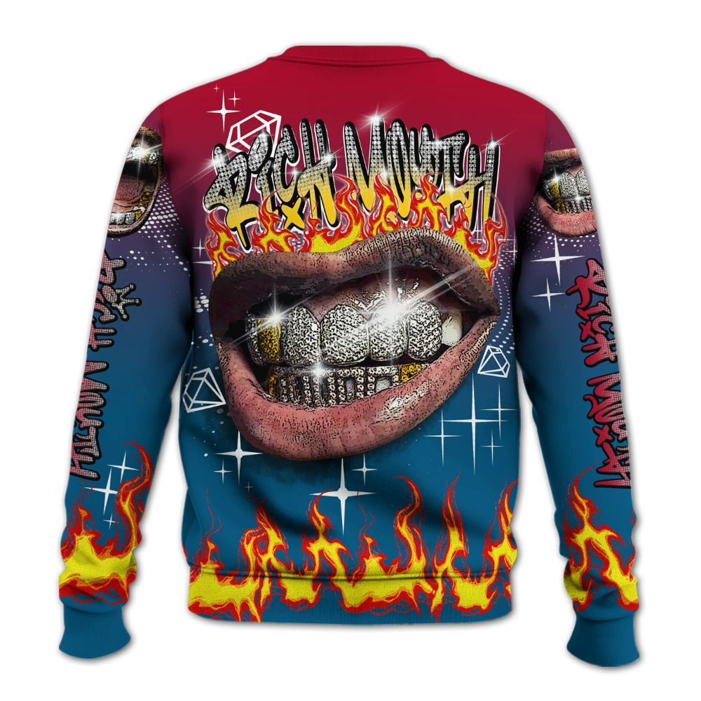 Sweatshirt To Match GS Messy Room 4s - Rich Mouth Fire Rap Retro 90s All Over Print