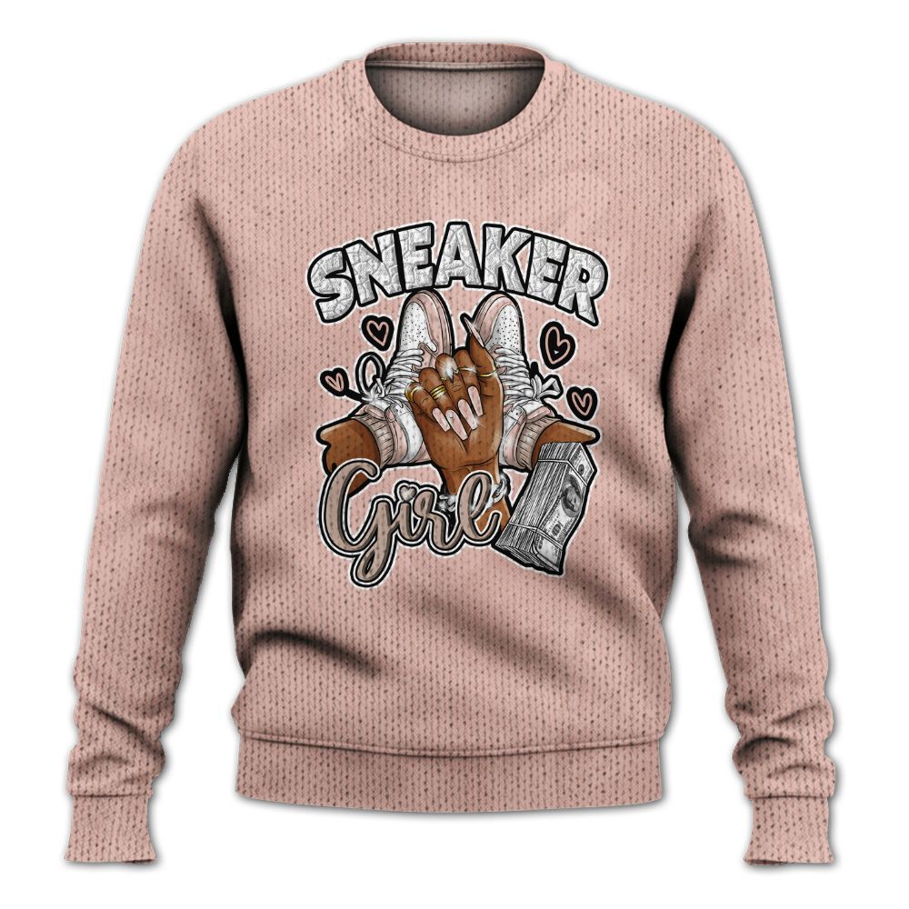 Knitted Sweater To Match Dunk Low Pink Velvet - Sneakerz Girlz Heart Grunge