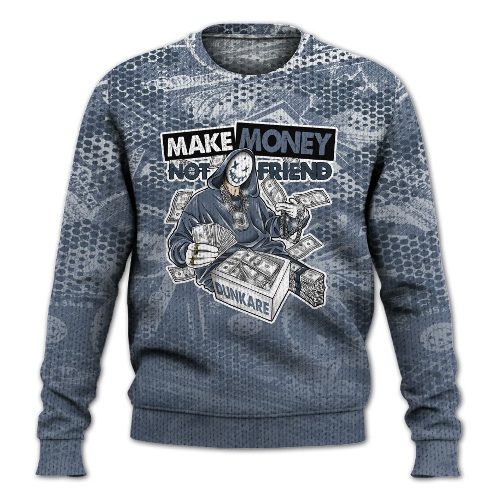 Knitted Sweater To Match Low Diffused Blue 11s - Make Moneys Unique