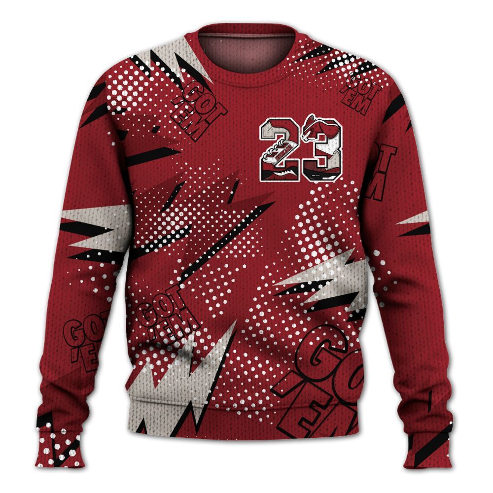 Knitted Sweater To Match High Black Toe Reimagined 1s - Custom Name Number 23 5s