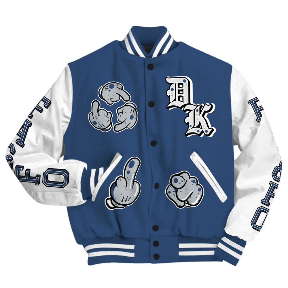 Varsity Jacket To Match Midnight Navy 4s - F Around Find Out Graphic All Over Print