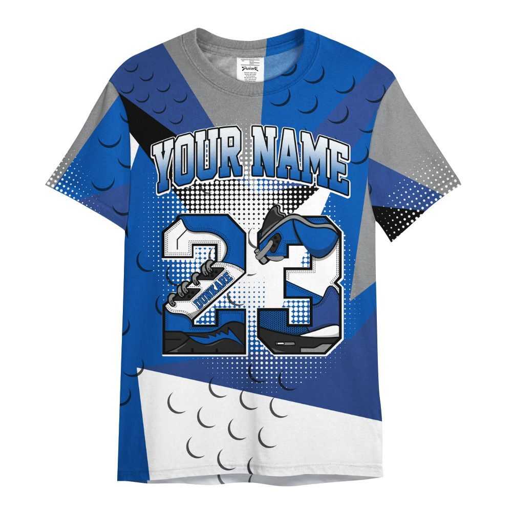 Shirt To Match Racer Blue 5s - Poly Custom Name Number 23 5s All Over Print