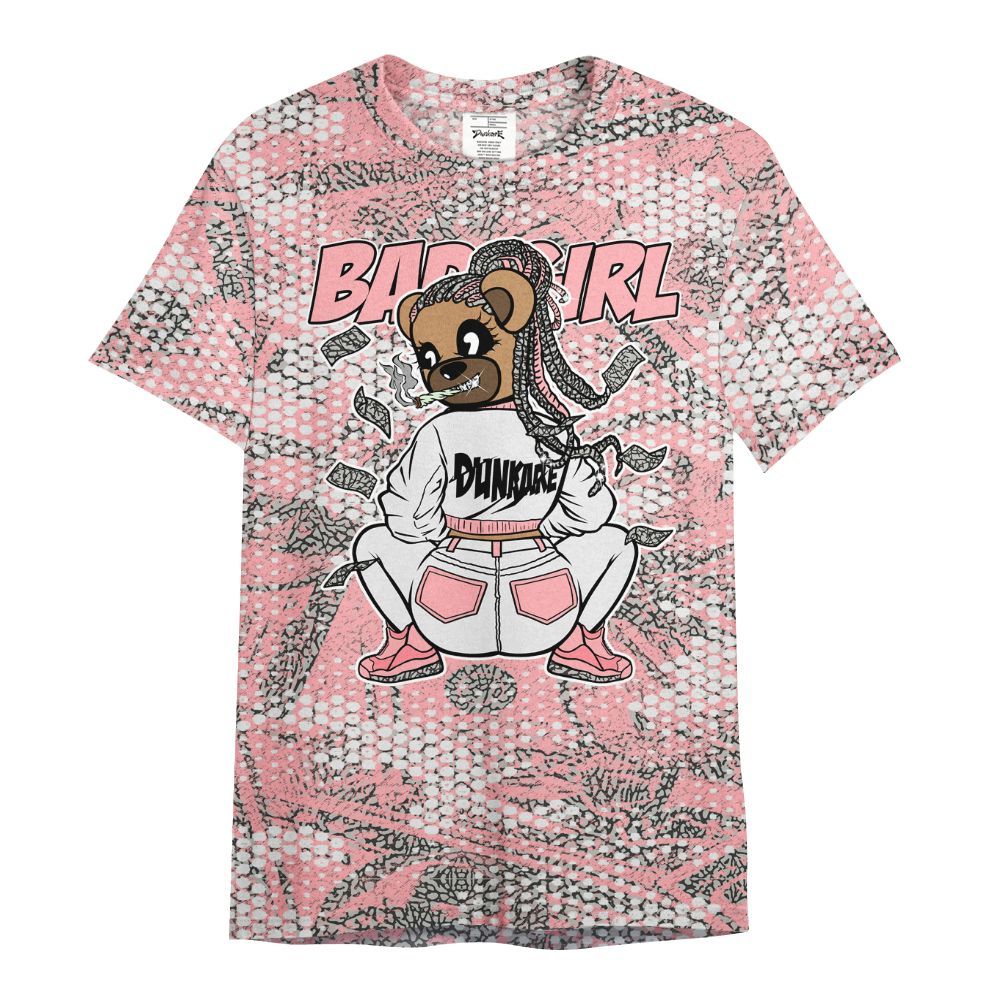 Shirt To Match Retro Wings 3s - Rebellious Girl Bear Banknotes Art All Over Print