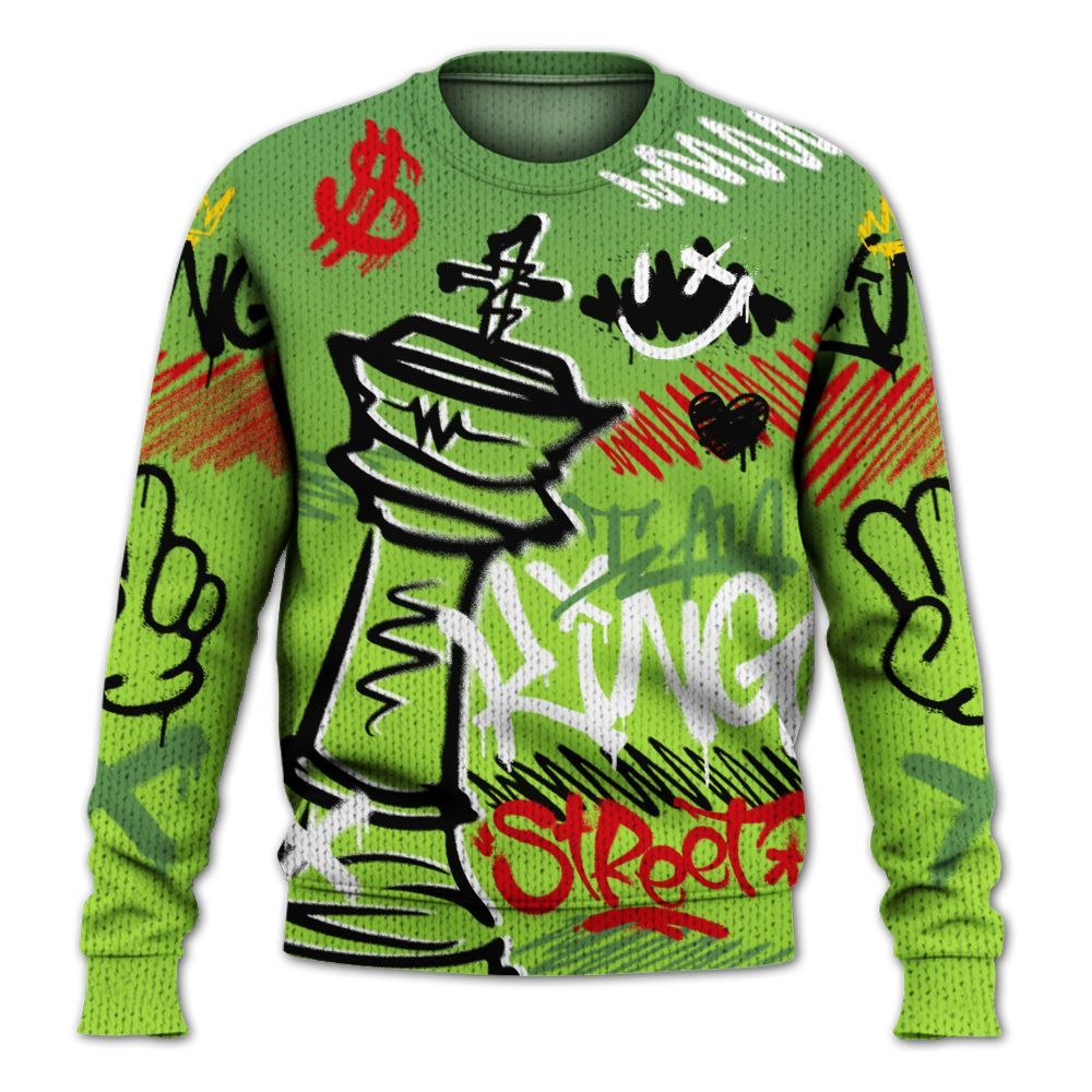 Knitted Sweater To Match Kobe 6 SE Grinch - Street King Chess Streetwear