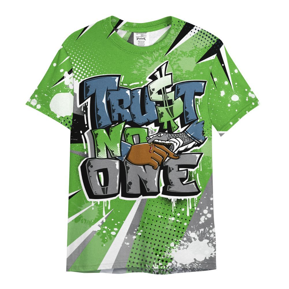 Shirt To Match Retro Green Bean 5s - Poly Trust No One Dripping All Over Print