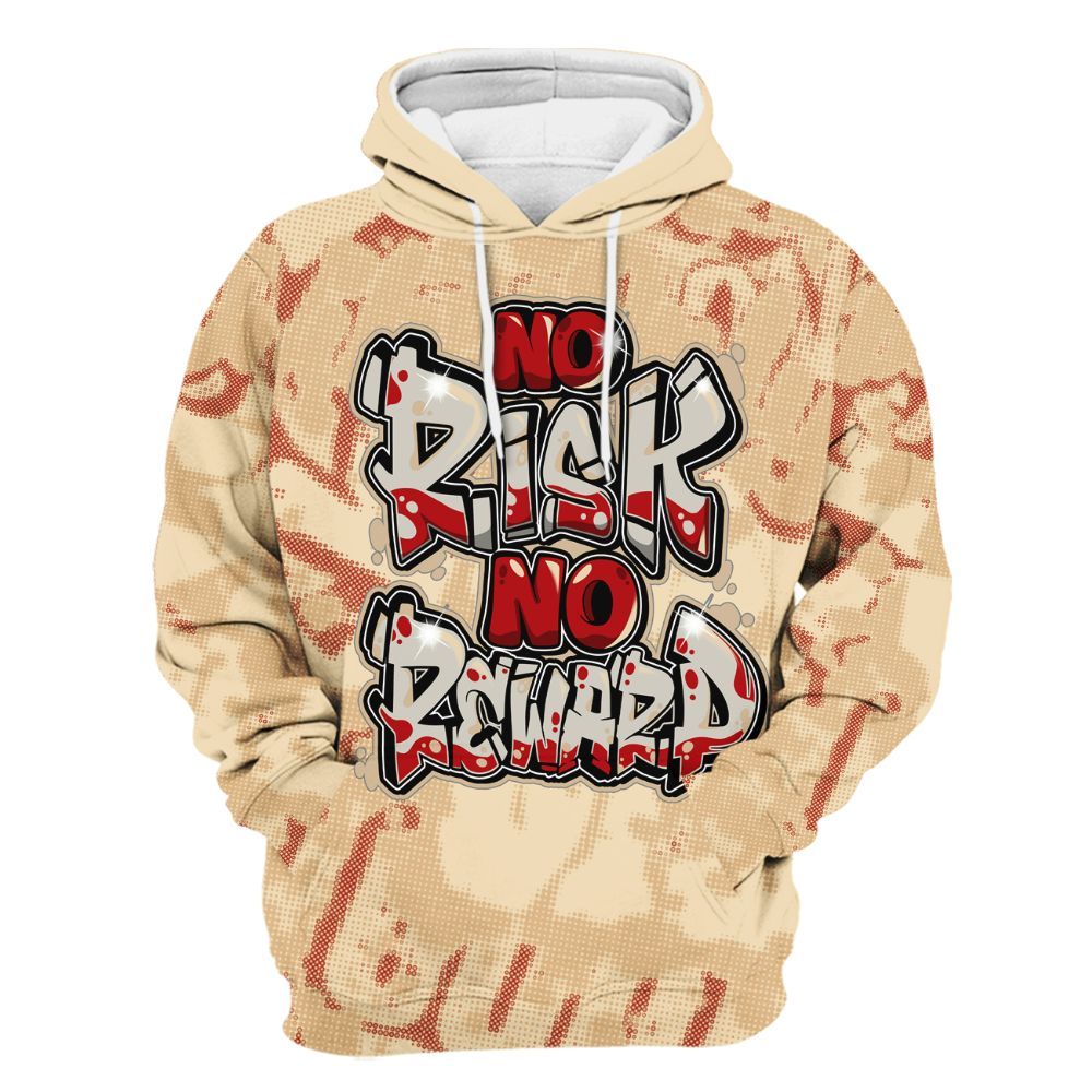 Hoodie To Match Dunk Low Strawberry Waffle - No Risks No Reward Street All Over Print