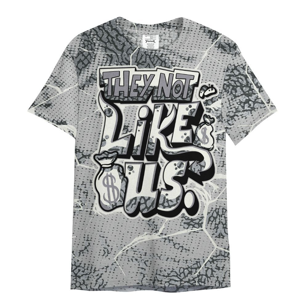 Shirt To Match Cement Grey Silver 3s - Dislike Us Crack All Over Print