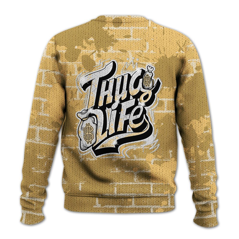 Knitted Sweater To Match Craft Paris 6s - Free Thug Living Graphic Brick Art