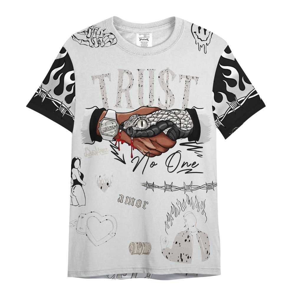 Shirt To Match Retro Reverse Metallic 5s - Snake Trust No One All Over Print