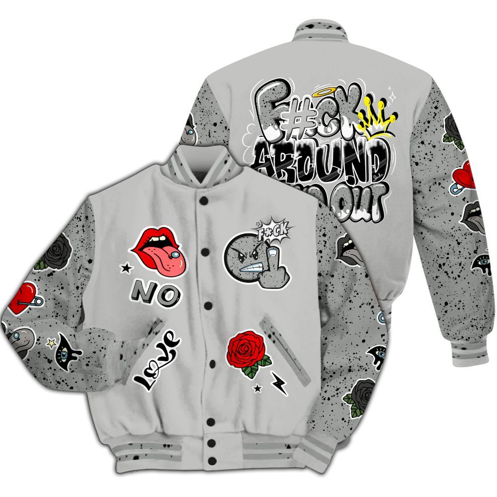 Varsity Jacket To Match Retro White Oreo 4s - FK Around Find Out All Over Print
