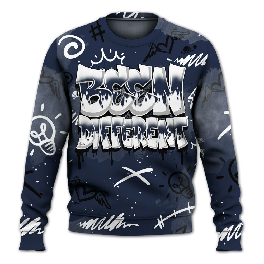 Sweatshirt To Match Dunk Low White Midnight Navy - Drip Built Di2ferent All Over Print