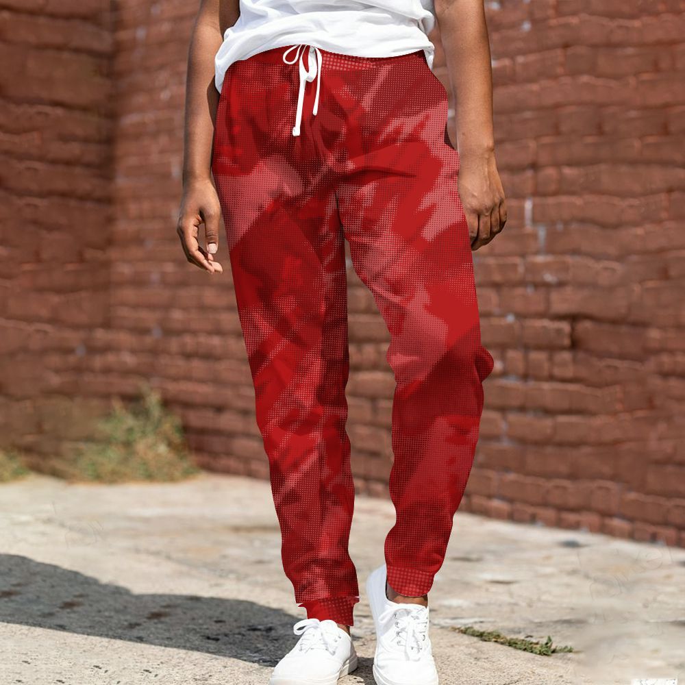 Sweatpant To Match Red Taxi 12s - Abstract Halftone Graphic All Over Print