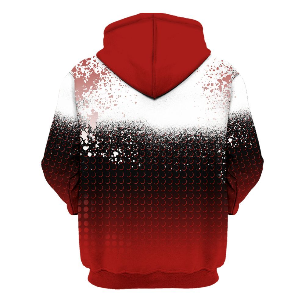 Hoodie To Match High OG Varsity Red 1s - Halftone Time Is Money All Over Print