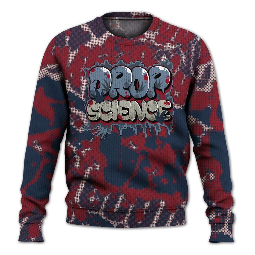 Knitted Sweater To Match Navy Blue 2024 6s - Drop Science Street