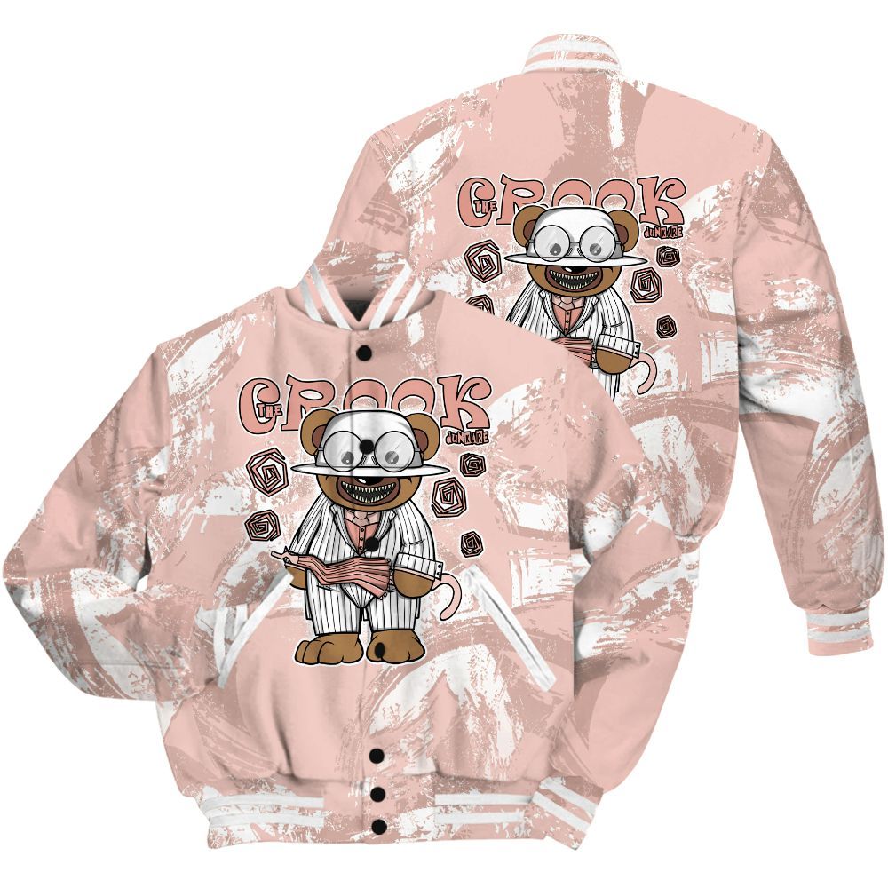 Varsity Jacket To Match Low Legend Pink 11s Shirt - Swindler Bear Circle Slpash All Over Print