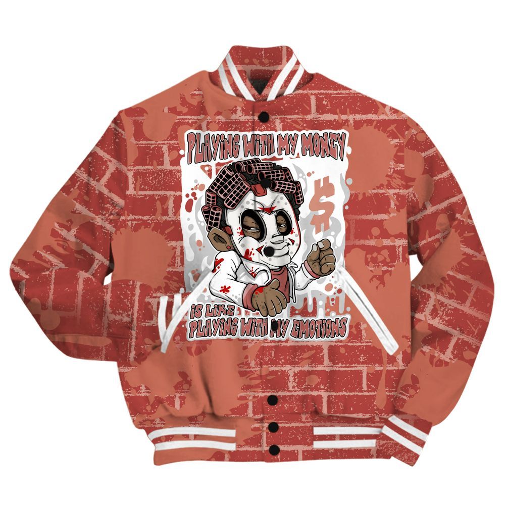 Varsity Jacket To Match Dune Red 13s Shirt - Playing With My Money Graphic Halloween All Over Print