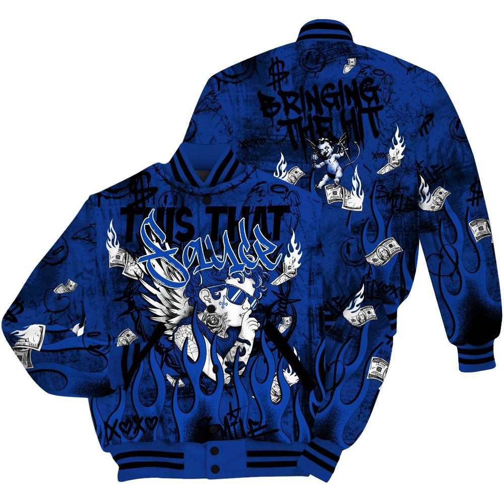 Varsity Jacket To Match Air Foamposite One Royal Shirt, This That Sauce Angel All Over Print