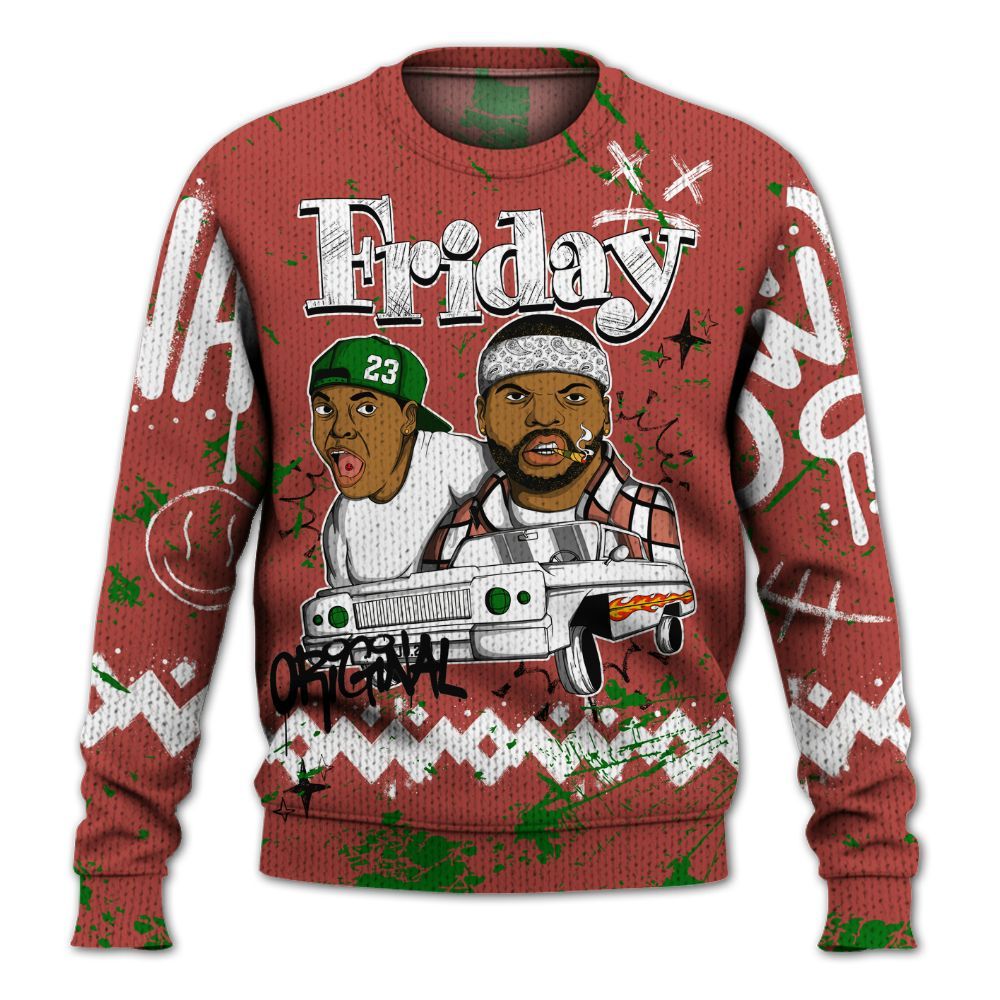 Knitted Sweater To Match Dune Red 13s - Friday Sneaker Crayon