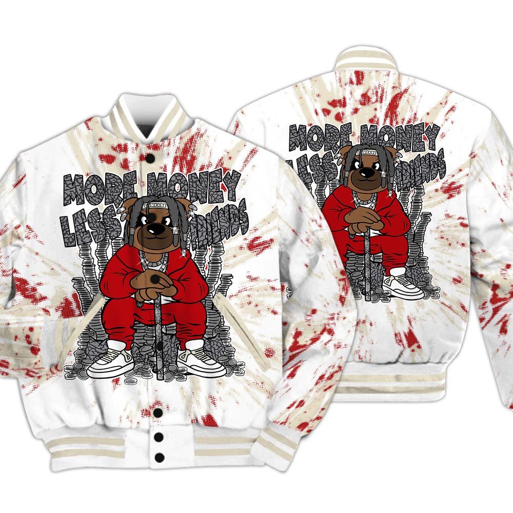 Varsity Jacket To Match Cement Grey 3s - More Moneys Bear Luxury Varsity Jacket Unisex